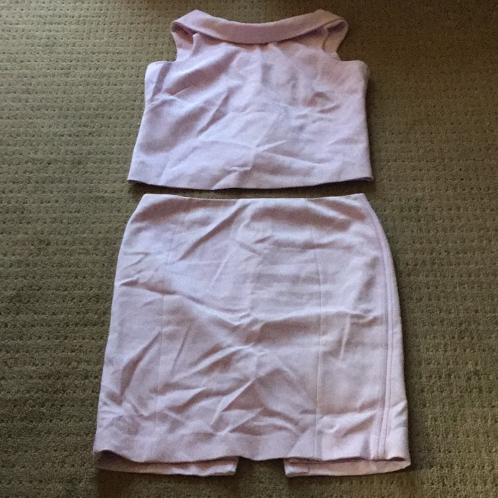 White House Black Market Light Pink Skirt Set